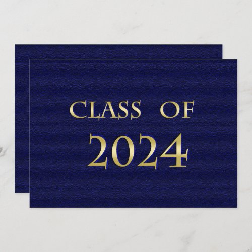 Blue and Gold Class of 2024 Graduation Party Card