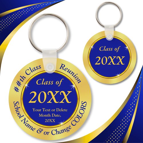 Blue and Gold Class Reunion Party Favors Reunion Keychain