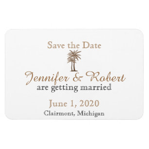 Blue and Gold Compass Rose Wedding Save the Date Magnet