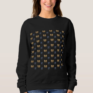 Blue and Gold Coquette Bow Sweatshirt