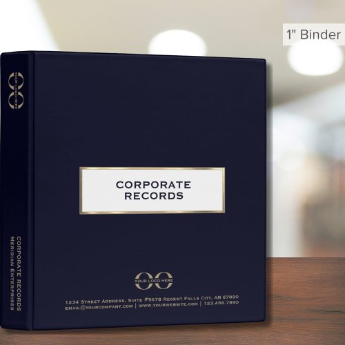Blue and Gold Corporate Records Binder