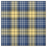 Blue and Gold Custom Coyle Family Tartan Fabric