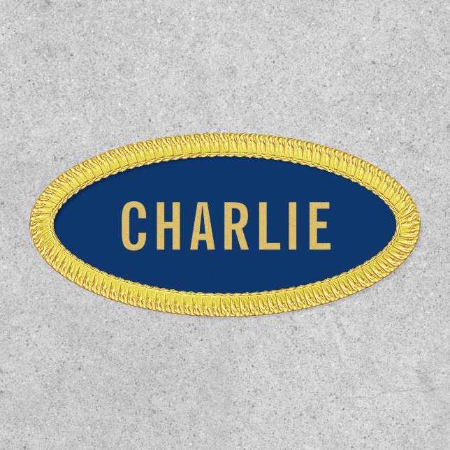 Blue and gold custom name patches (Front)
