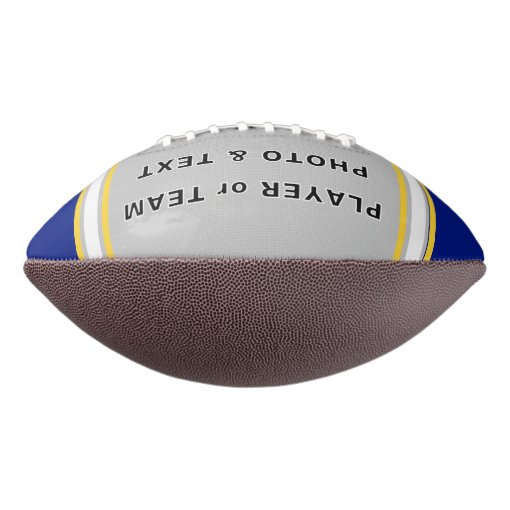 Blue and Gold Custom Printed Football with PICTURE | Zazzle