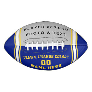 Blue and Gold Custom Printed Football with PICTURE