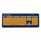 Blue and Gold Custom Wireless Keyboard (Front)