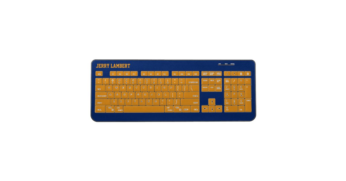 Blue and Gold Custom Wireless Keyboard Zazzle