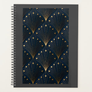 Blue And Gold Deco Pattern Planner