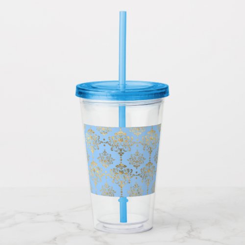 Blue and Gold design  Acrylic Tumbler