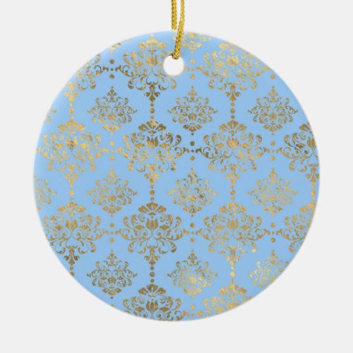 Blue and Gold design  Ceramic Ornament