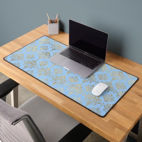 Blue and Gold design  Desk Mat