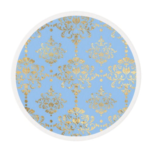 Blue and Gold design  Edible Frosting Rounds