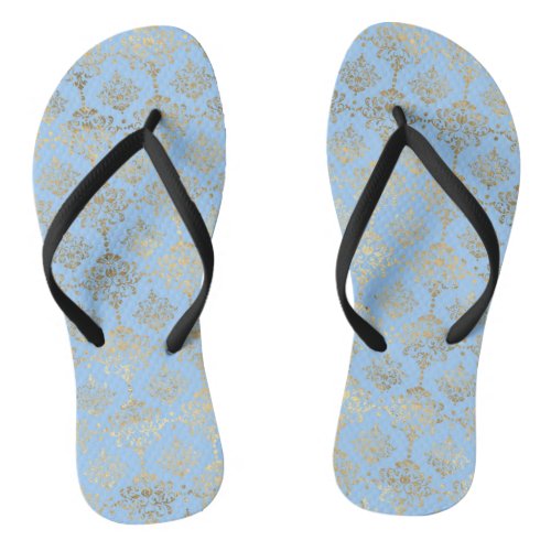 Blue and Gold design  Flip Flops