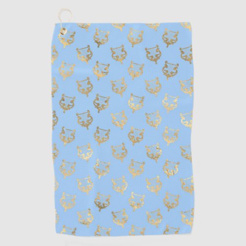 Blue and Gold design Golf Towel