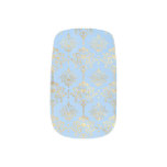 Blue and Gold design  Minx Nail Art