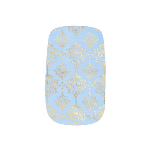 Blue and Gold design  Minx Nail Art