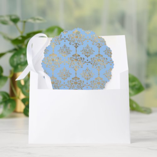 Blue and Gold design  Ornament Card