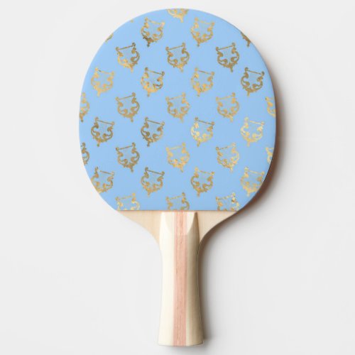 Blue and Gold design Ping Pong Paddle