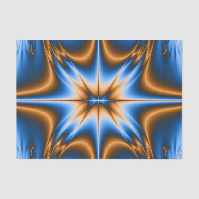 Blue and Gold Design Star Tissue Paper (Front)