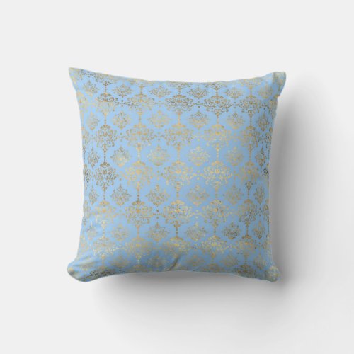 Blue and Gold design  Throw Pillow