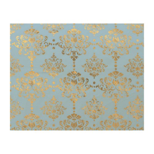 Blue and Gold design  Wood Wall Art