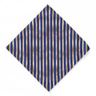 Blue and Gold Diagonal Stripe Pattern  Bandana