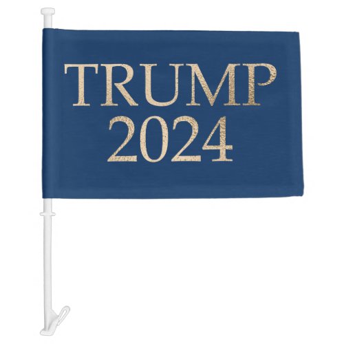 BLue and Gold Donald Trump 2024 Car Flag