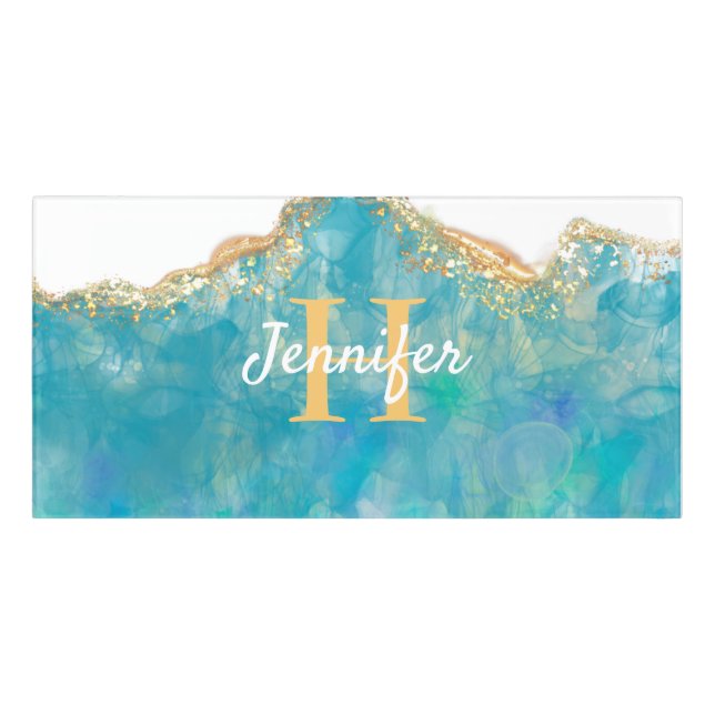 Blue and gold  door sign (Classic Front)