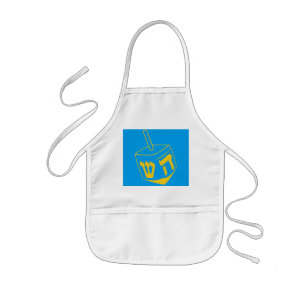 Blue and Gold Dreidel Children's Apron
