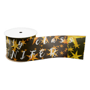 blue and gold elegant invitation satin ribbon