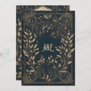 Blue and Gold Enchanted Willow Invitation