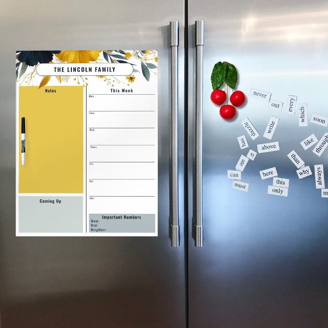 Blue and Gold Family Calendar Dry Erase Board (Creator Uploaded)