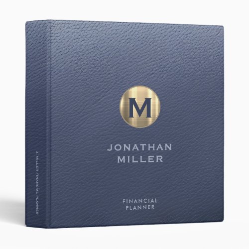Blue and Gold Financial Planner Binder