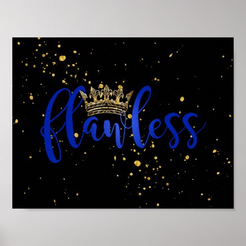 Blue and Gold Flawless Poster