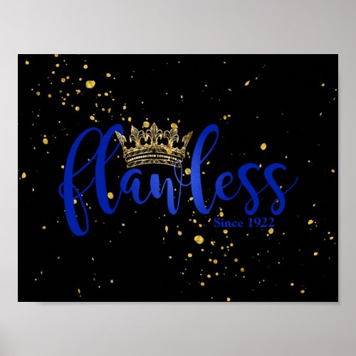 Blue and Gold Flawless Since 1922 Poster
