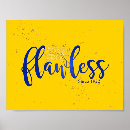 Blue and Gold Flawless Since 1922 Poster