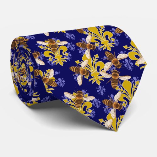 Blue and Gold _ Fleur de Bee Tie