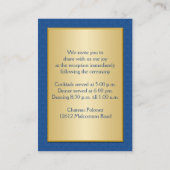 Blue and Gold Floral Damask Enclosure Card (Back)