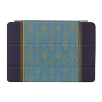 Blue And Gold Floral Pattern iPad Mini Cover