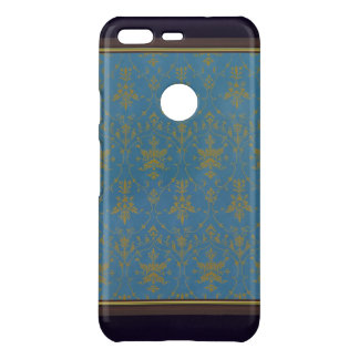 Blue And Gold Floral Pattern Uncommon Google Pixel Case