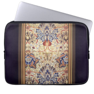 Blue And Gold Flowers Laptop Sleeve