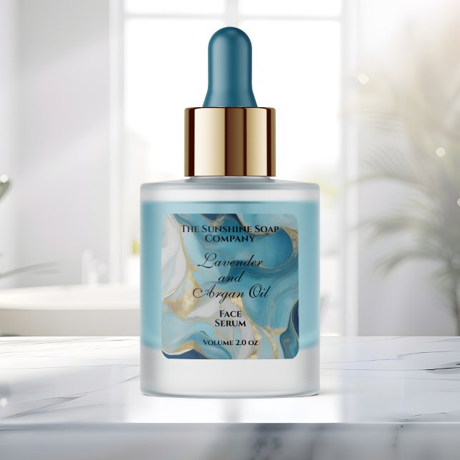 Blue and gold foil dropper bottle label (Creator Uploaded)