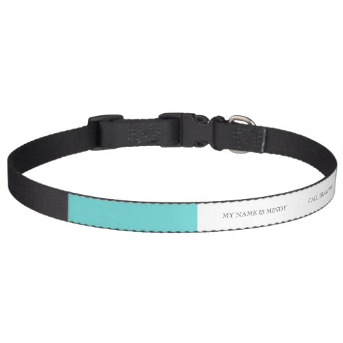 Blue and Gold Foil Stripes Printed Pet Collar
