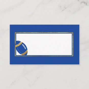 Blue And Gold Football Wedding Place Card by Myweddingday at Zazzle
