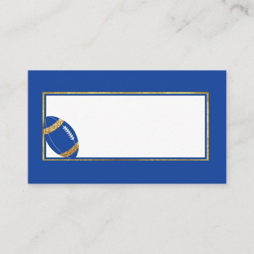 Blue and Gold Football Wedding Place Card