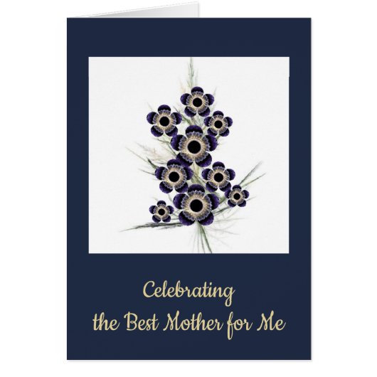 Blue and Gold Fractal Art Floral Bouquet (Front)