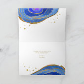 Blue and Gold Geode | Bat Mitzvah or Bar Mitzvah Thank You Card (Inside)