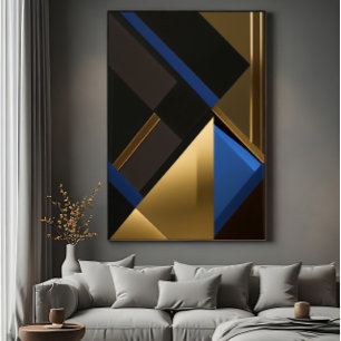 Blue and Gold Geometry Poster