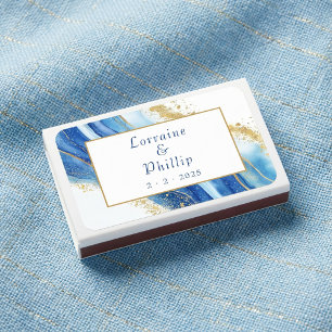 Blue and Gold glitter costal Matchboxes