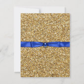 Blue and Gold Glitter Graduation Announcements (Back)